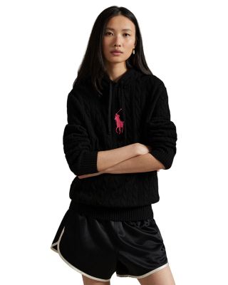 Unisex Pink Pony Cable Knit Hoodie