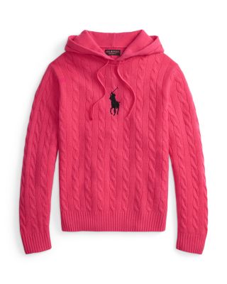 Unisex Pink Pony Cable Knit Hoodie