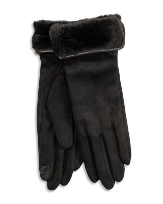 Faux Fur Cuff Stretch Tech Gloves