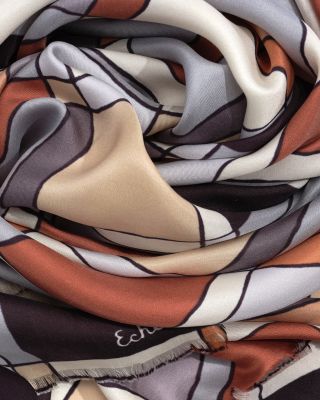 Windowpane Square Silk Scarf