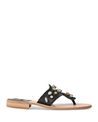 Women's Jacks Embellished Leather Flat Sandals