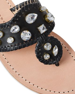 Women's Jacks Embellished Leather Flat Sandals