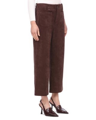 Faux Suede Wide Leg Pants