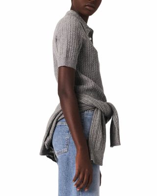 Mitorsa Cable Knit Polo Wool Shirt