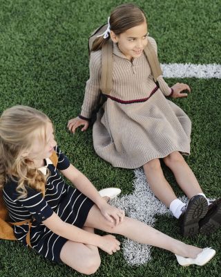 Girls&#39; Organic Half Zip Raglan Sweater Dress - Little Kid, Big Kid