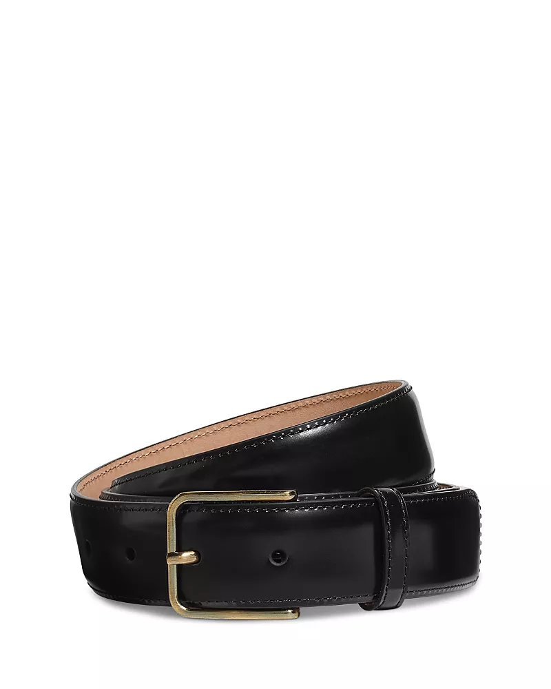 Zegna Black Bovine Leather Belt
