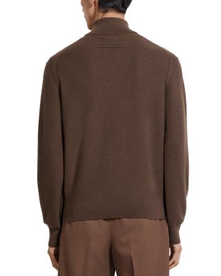 Oasi Cashmere Zip Mock Neck Sweater
