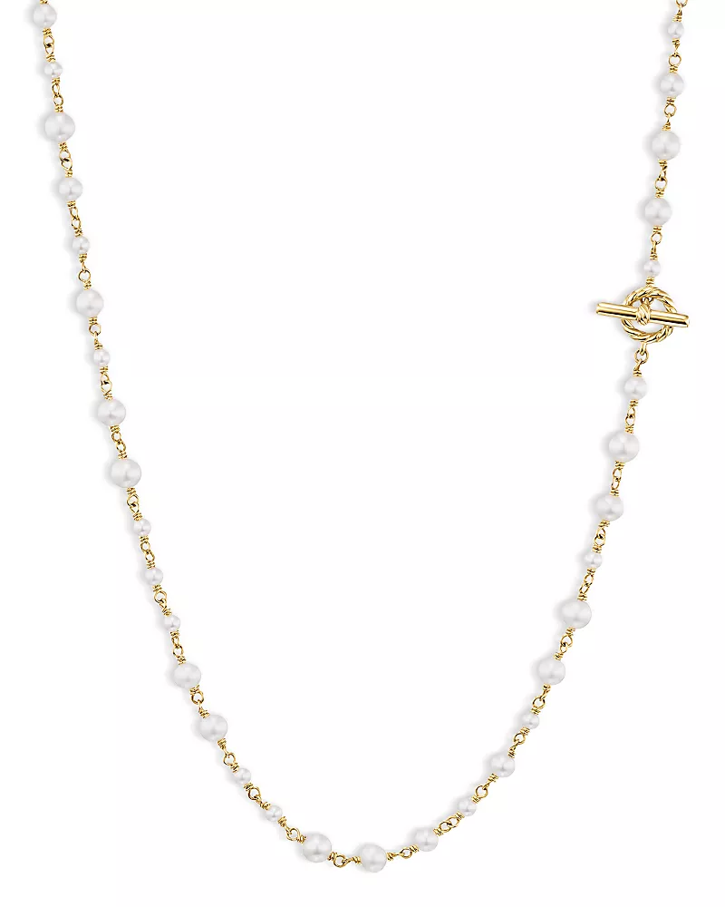 David Yurman Pearl Classics Toggle Chain Necklace in 18K Yellow Gold, 4.5mm