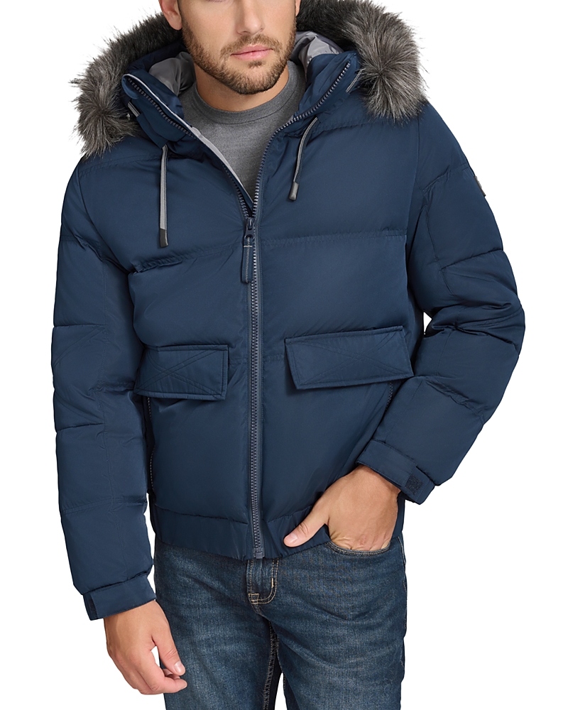 Andrew Marc Lithgow Bomber Jacket with Removable Hood