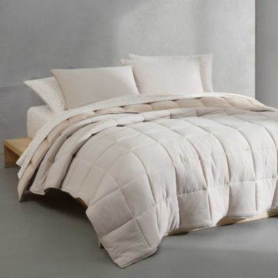 Solid Washed Reversible Plush 7 Piece Comforter Set, Queen