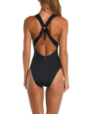 Solid V Plunge One Piece Swimsuits