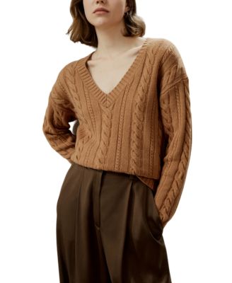 Cable-Knit Wool-Cashmere Blend Sweater