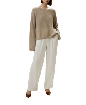 Relaxed Fit Drop-Shoulder Silk Cashmere Blend Sweatshirt