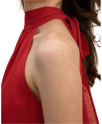 Silk Georgette Halter Neck Top