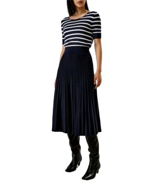 Silk Striped Cropped Knit Top