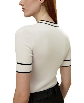 Silk Knit Top with Ribbons