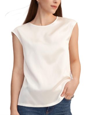Basic Cap Sleeves Silk Tee