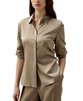 Elegant Silhouette Silk Shirt