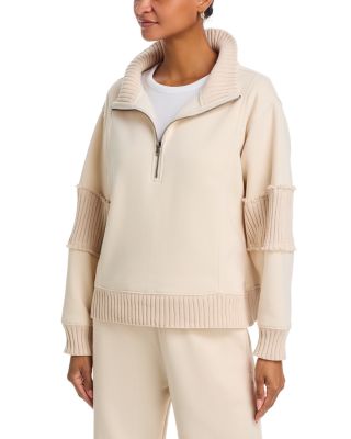 Rib Trim Quarter Zip Sweatshirt