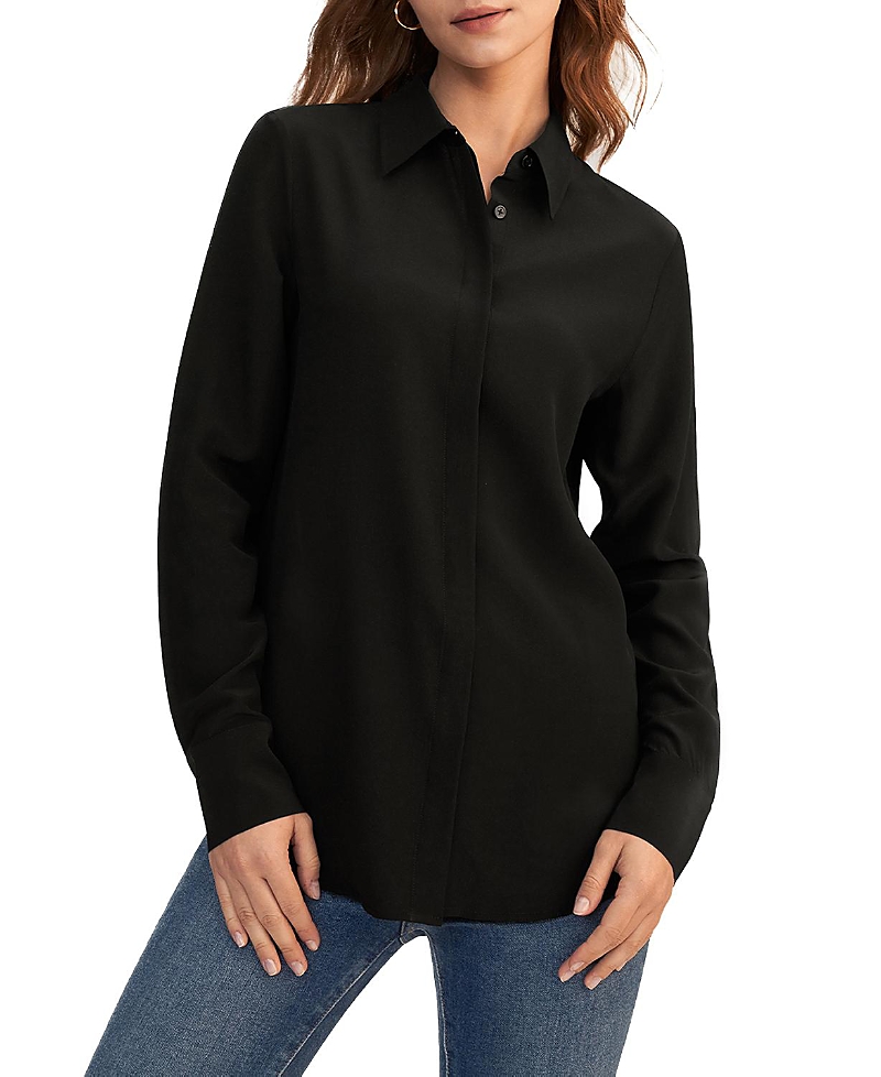 Lilysilk Classic Comfort Silk Shirt In Black