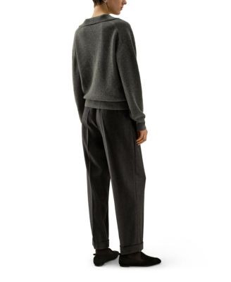 Ribbed Cashmere Polo Sweater