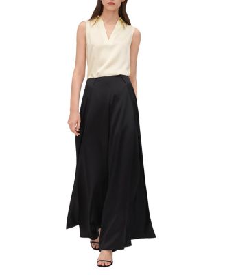 V-Neck Sleeveless Silk Violet Shirt for Women