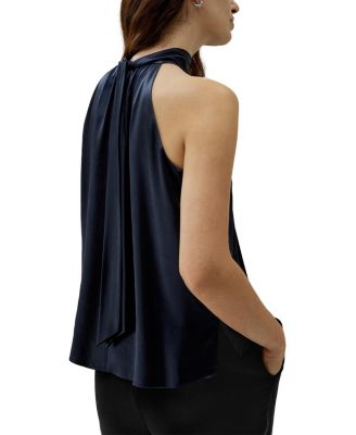 Minimalistic Allure Silk Halter Top