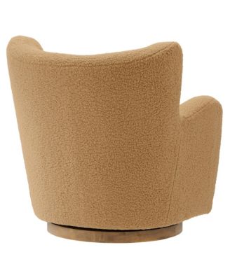 Montrose Wingback Sherpa Swivel Accent Chair