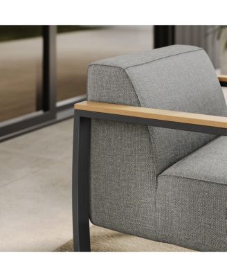 Sauve Outdoor Patio Aluminum and Fabric Armchair