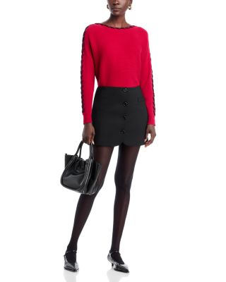 Whipstitch Boat Neck Dolman Sleeve Sweater