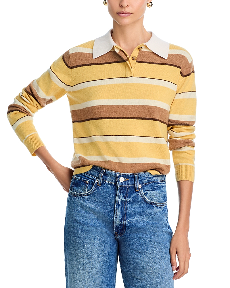 Guest In Residence Cashmere Striped Rugby Sweater In Multi