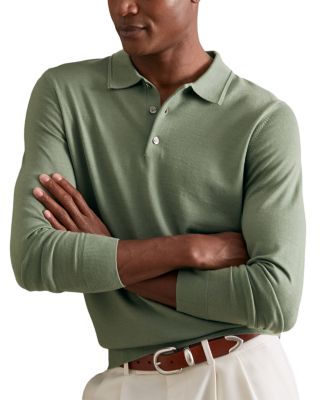 Trafford Merino Wool Long Sleeve Polo Shirt