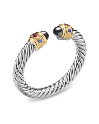 Renaissance&reg; Cable Flex&reg; Bracelet in Sterling Silver with 14K Yellow Gold, 9mm