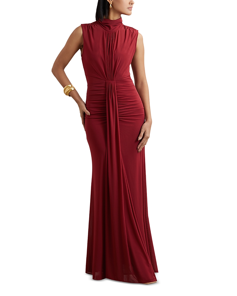 Reiss Daniella Ruched Maxi Dress In Red