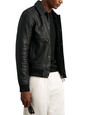 Purleigh Leather Zip Through Funnel Jacket