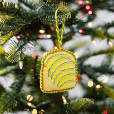 Avocado Toast Needlepoint Icon Ornament
