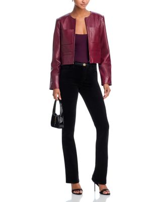 Stevie Velvet High Rise Straight Jeans in Noir