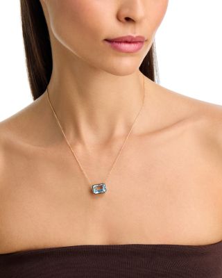 Sky Blue Topaz Pendant Necklace in 14K Yellow Gold, 16-18"