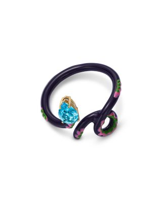 Yinka Ilori x Bea Bongiasca Topaz Baby Vine Tendril Ring in Rose Gold Plated Sterling Silver - Exclusive 