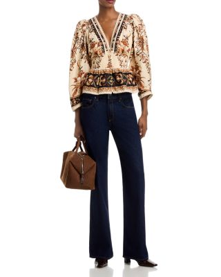 Majestic Garden Lace Puff Sleeve Cotton Top