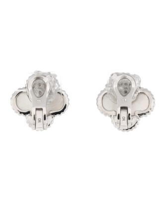  Vintage Alhambra Earrings 18K White Gold and Mother of Pearl