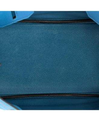  Birkin 30 Handbag Blue Epsom with Palladium Hardware