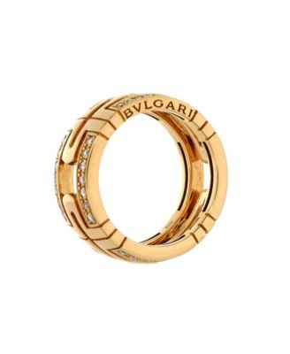  8mm Parentesi Band Ring 18K Gold and Diamonds