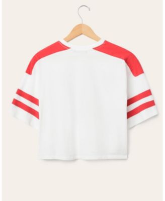  Women's NFL Kansas City Chiefs Striped Crop Tee