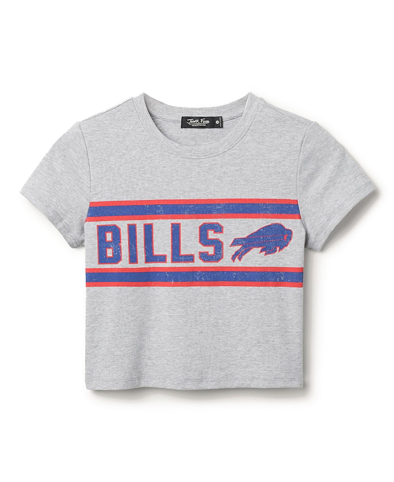 Junk Food Clothing Women's Nfl Buffalo Bills Sideline Baby Tee In Gray