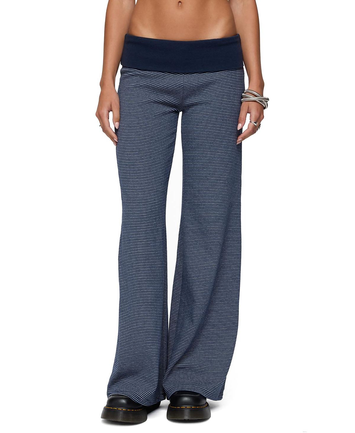 Edikted Amarna Striped Fold Over Pants