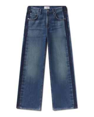 Lindz Tuxedo Stripe High Rise Easy Straight Jeans in Liro