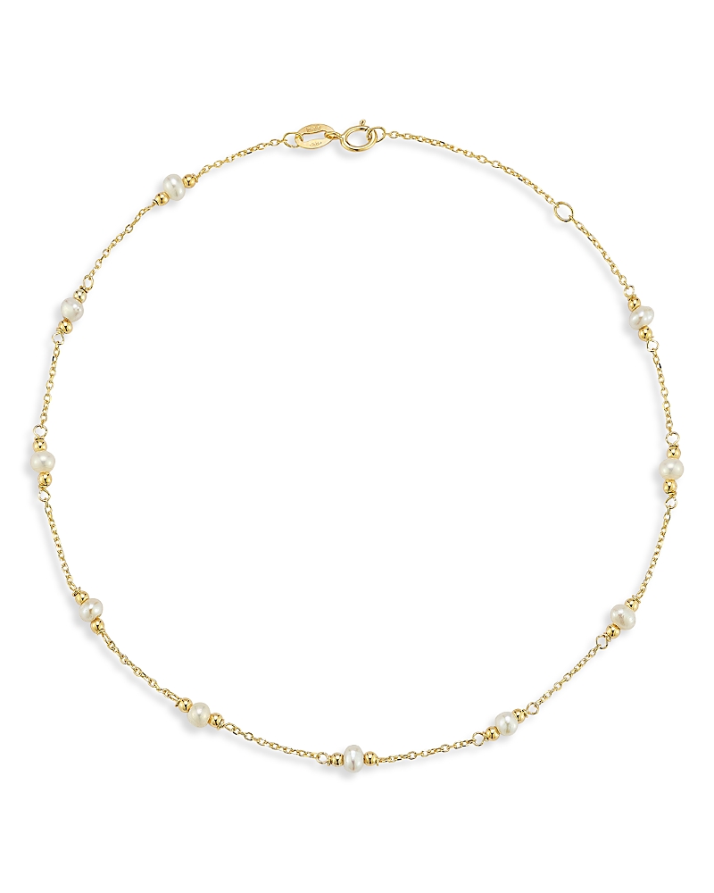 Bloomingdale's Fine Collection Freshwater Pearl & Gold Bead Station Bracelet In 14k Yellow Gold In Gold