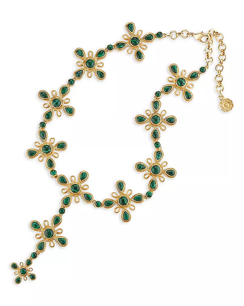 Capucine De Wulf Monique Malachite Gem Convertible Necklace, 16