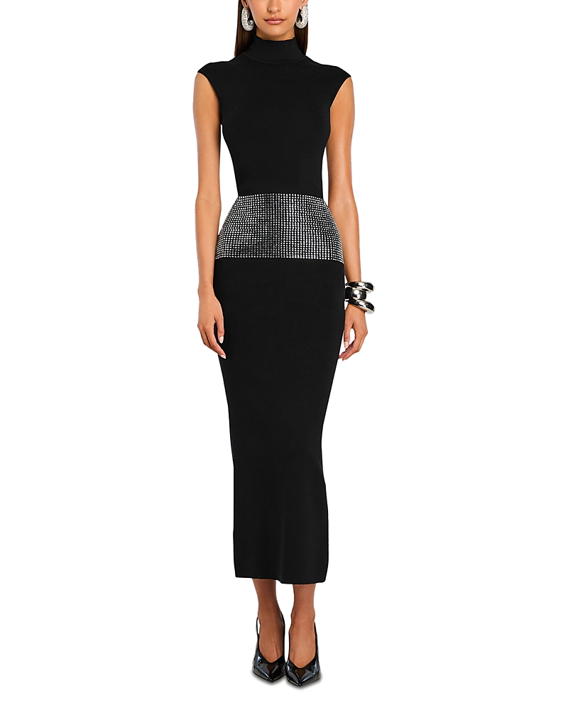 Retroféte Embellished Knit Maxi Dress In Black